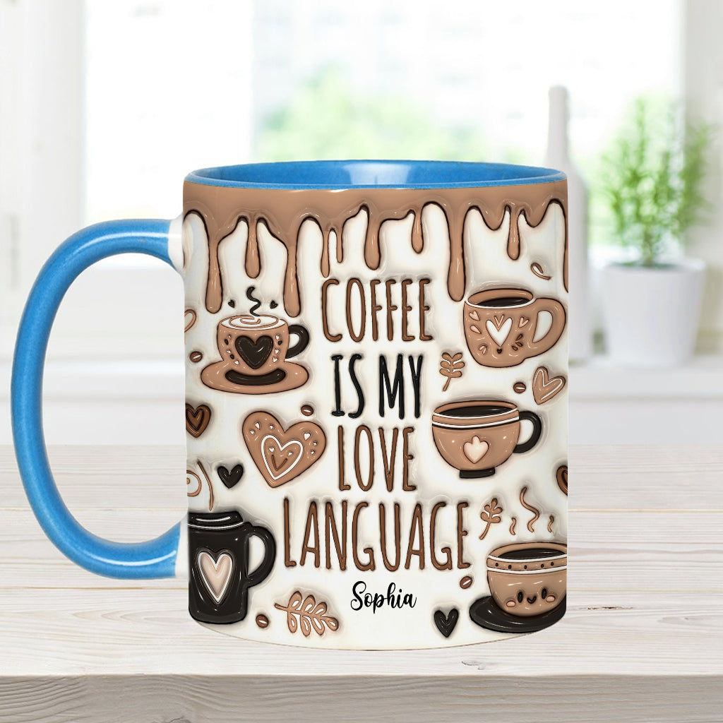 Coffee Is My Love Language - Personalized Coffee Accent Mug