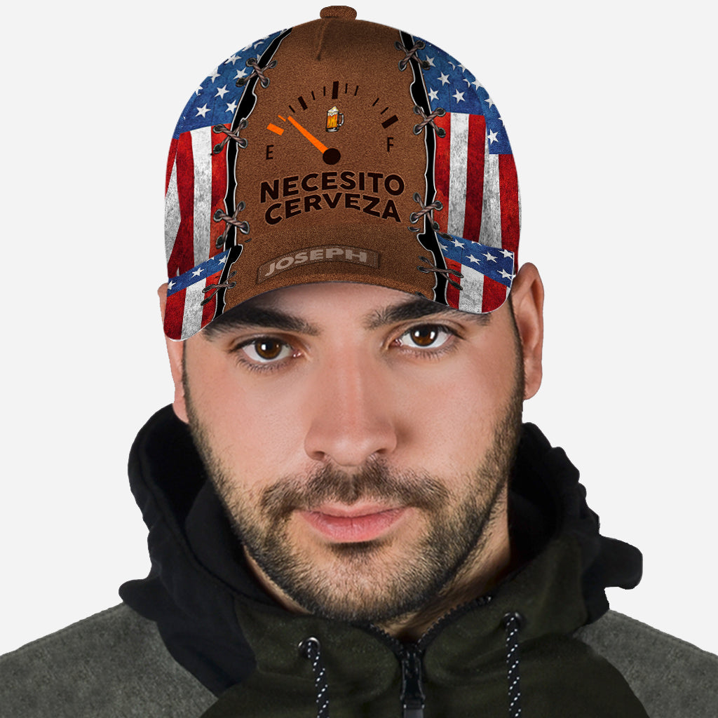 I Need Beer, Necesito Cerveza - Personalized Beer Classic Cap