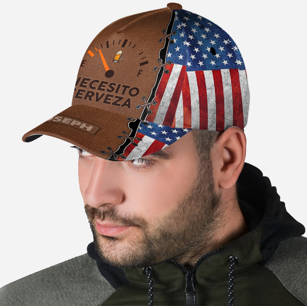 I Need Beer, Necesito Cerveza - Personalized Beer Classic Cap