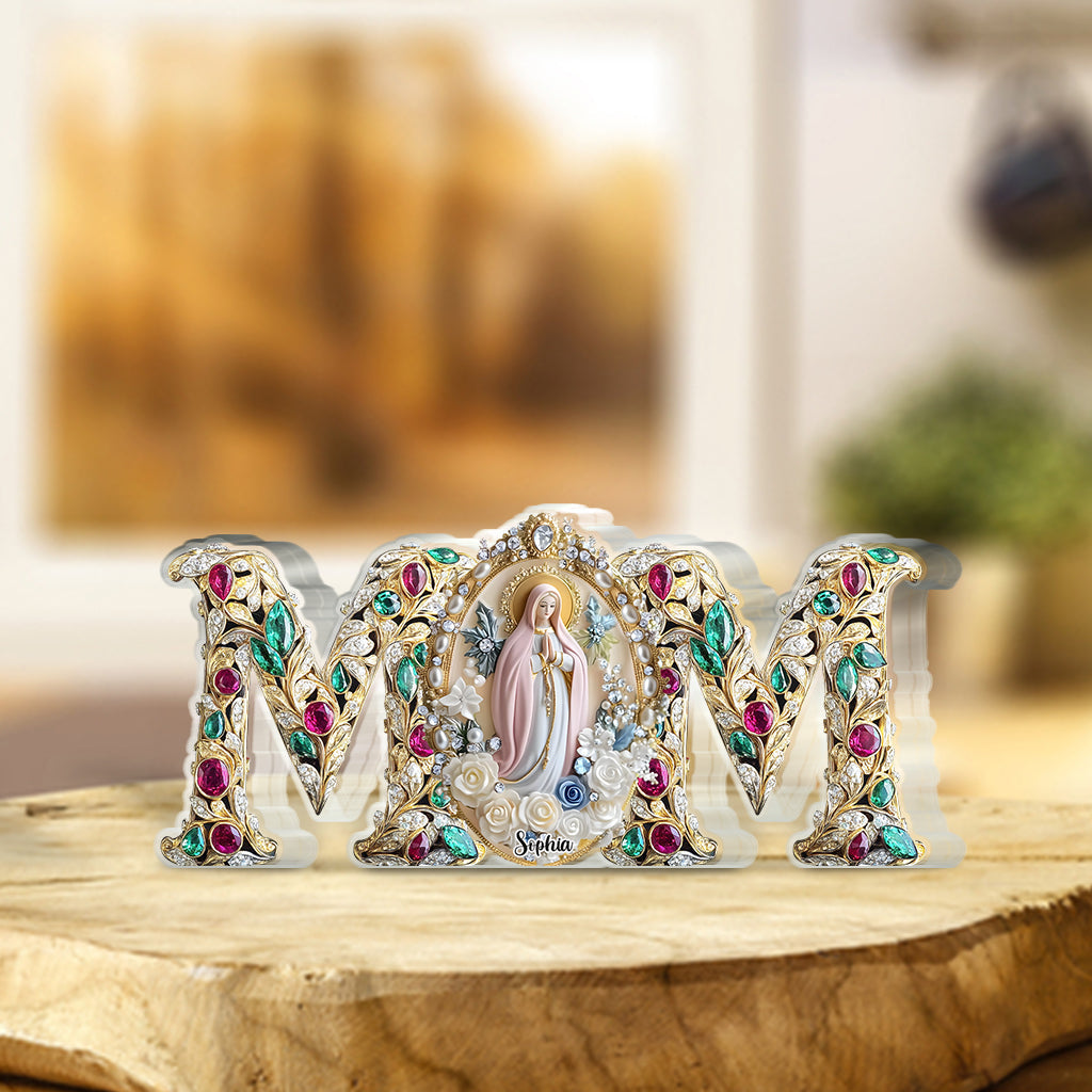 Faithful Mom - Personalized Mother Custom Shaped Acrylic Plaque