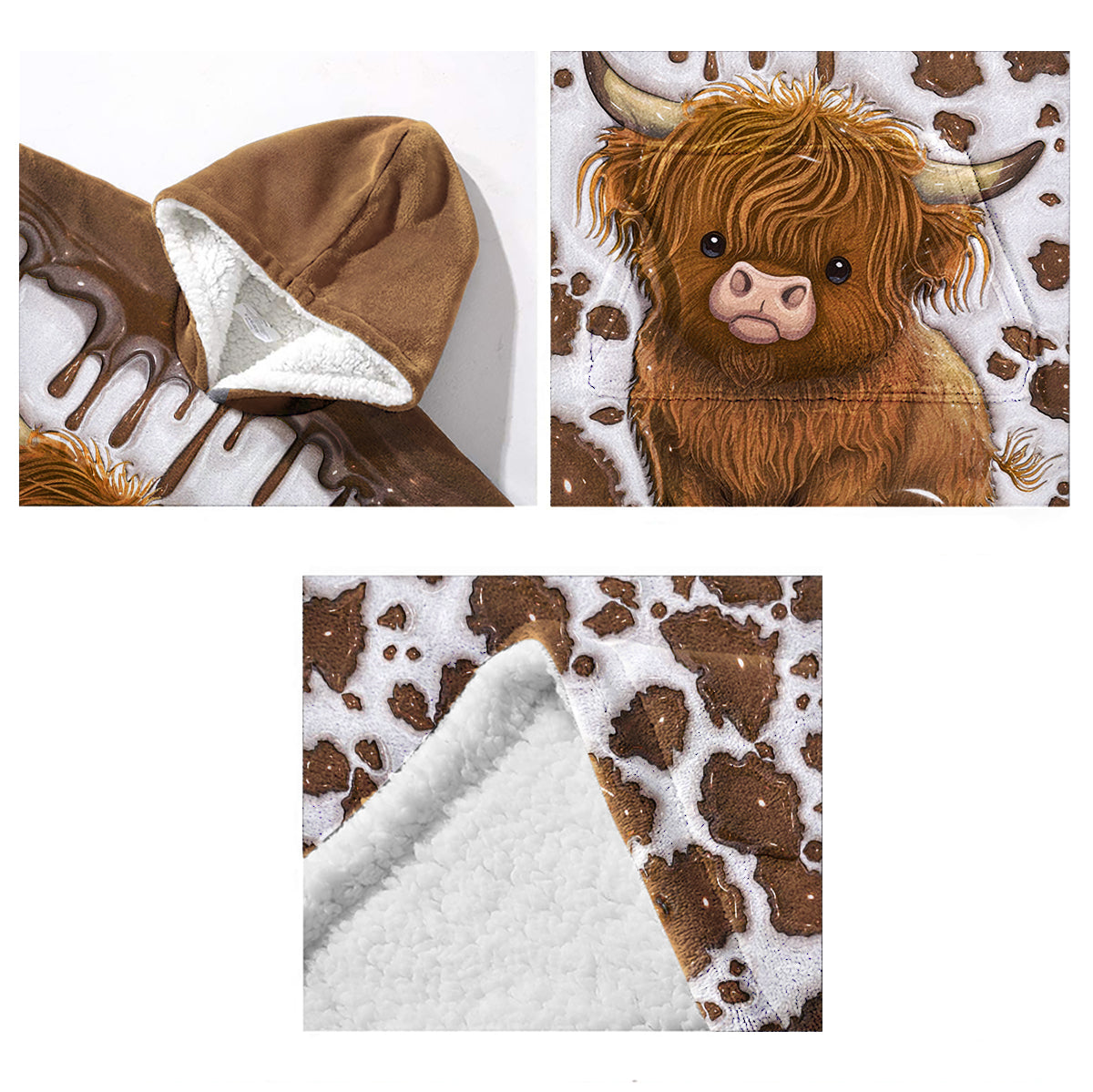 Einfach ein Mädchen, das Hochlandrinder liebt – Personalisierter Decken-Hoodie