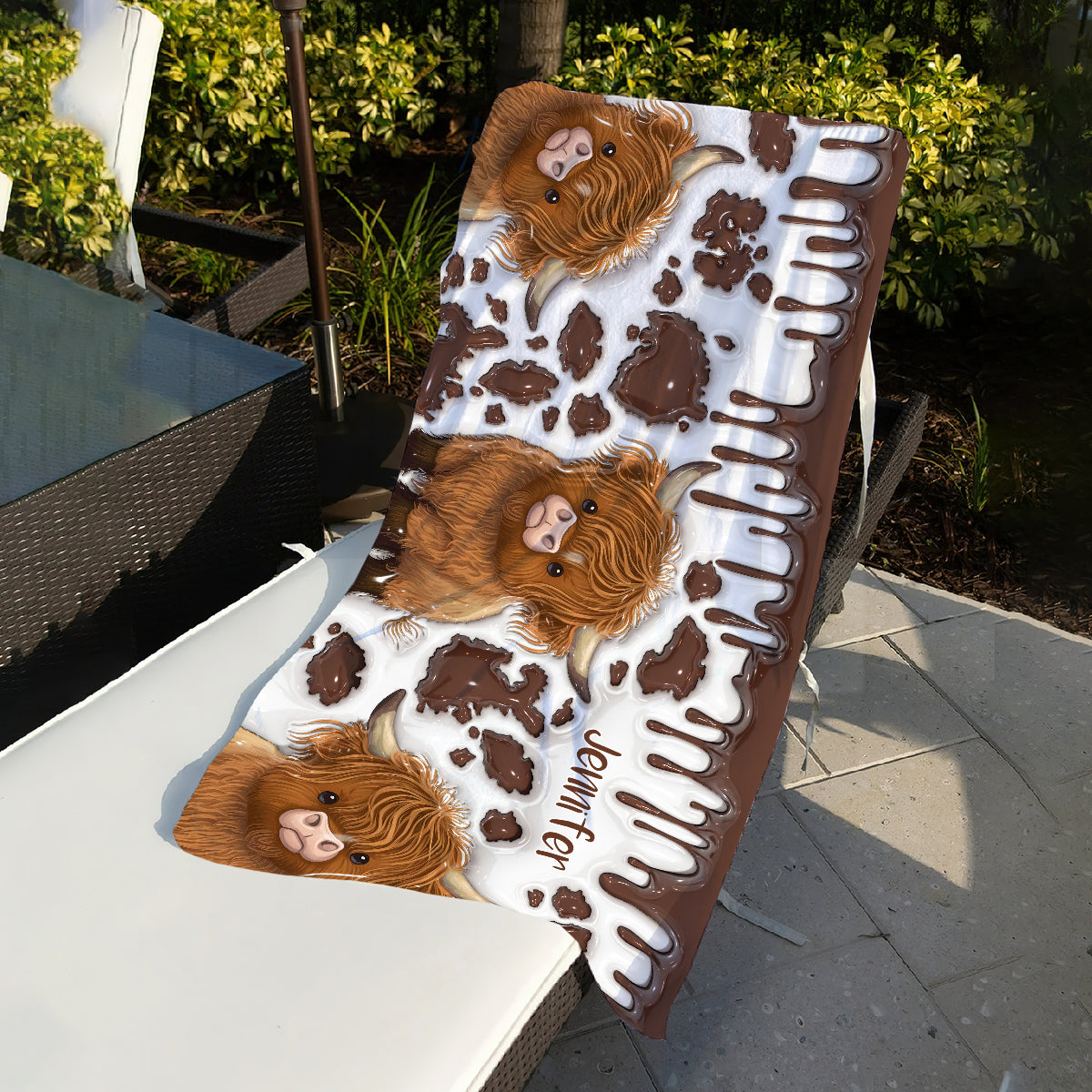 Just A Girl Who Loves Highland Cow - Personalized Highland Cow Quick-dry Beach Towel/ Bath Towel