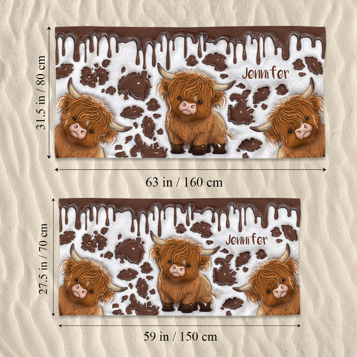 Just A Girl Who Loves Highland Cow - Personalized Highland Cow Quick-dry Beach Towel/ Bath Towel