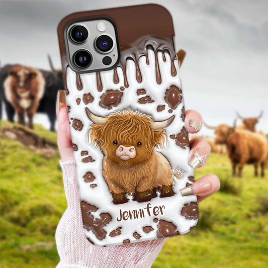 Juste une fille qui aime les vaches des Highlands - Coque de téléphone personnalisée avec impression intégrale