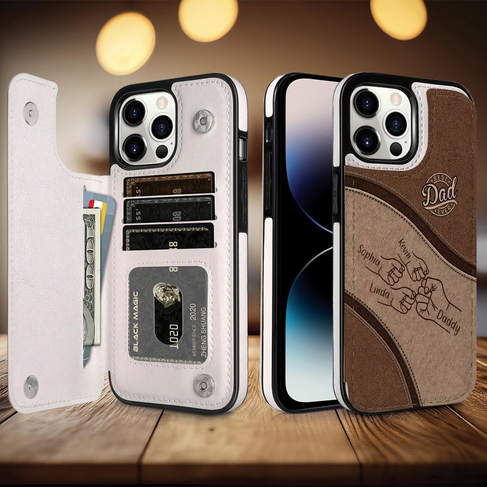 Fist Bump - Personalized Father Foldable Wallet Phone Case