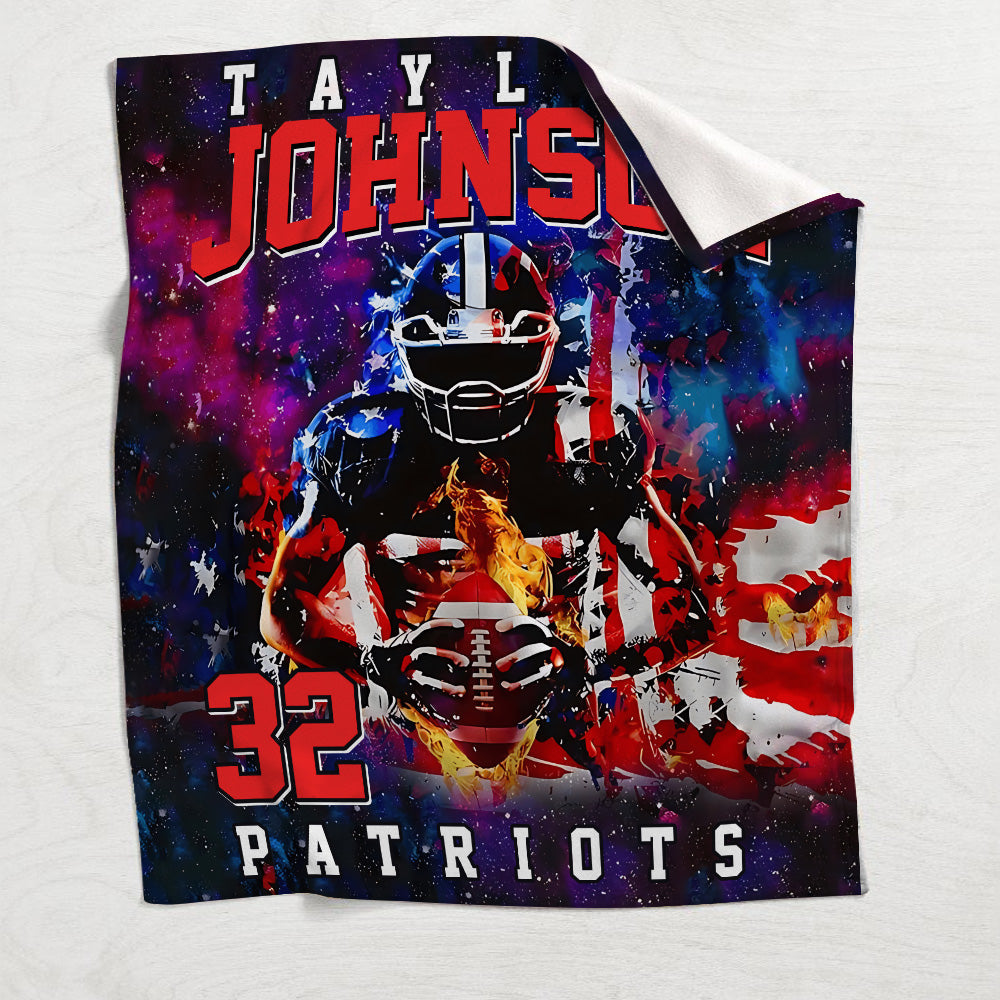 Beliebiger Name und Nummer - Personalisierte Fußballdecke