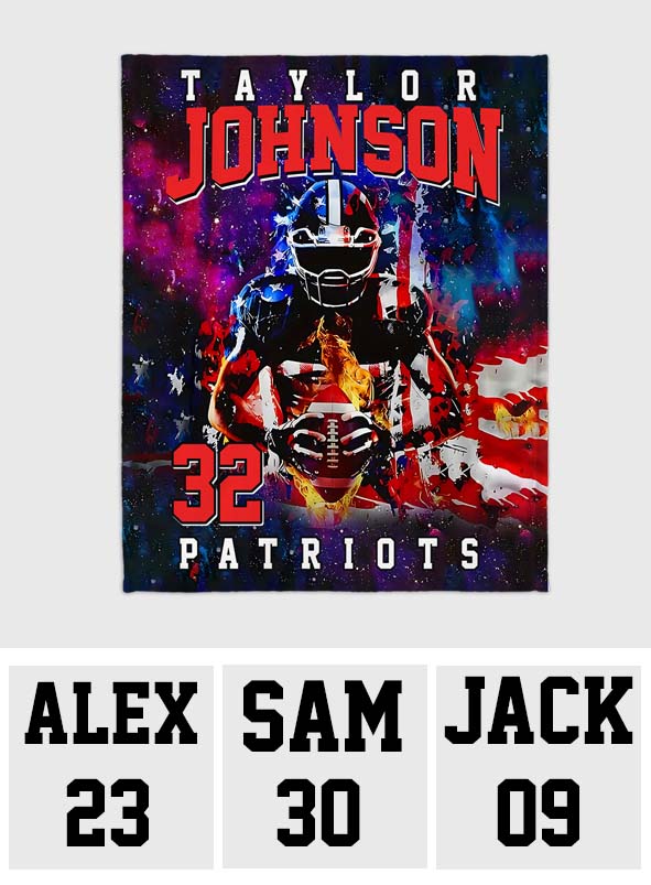 Beliebiger Name und Nummer - Personalisierte Fußballdecke