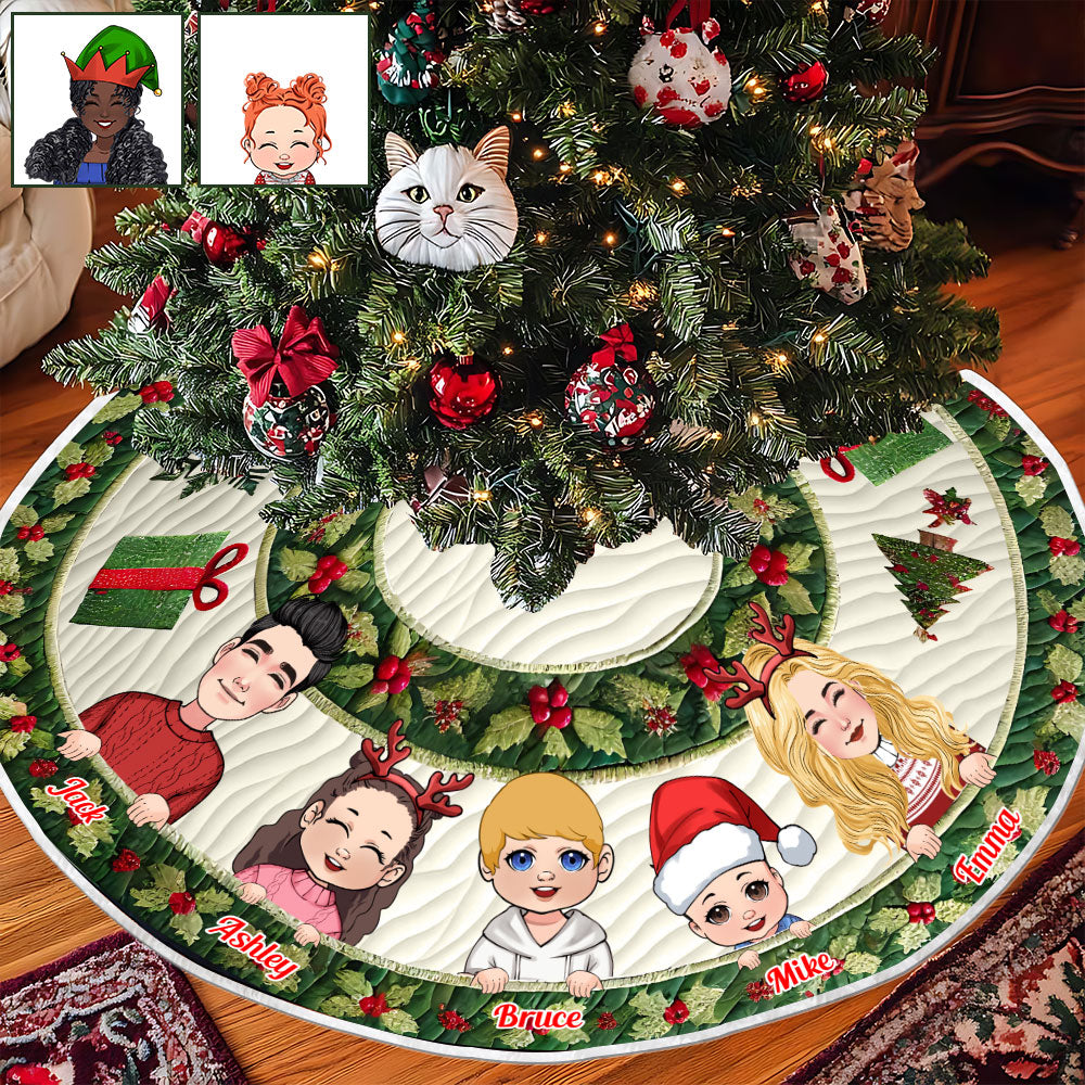 Family Christmas Harmony - Personalized Family Tree Skirt