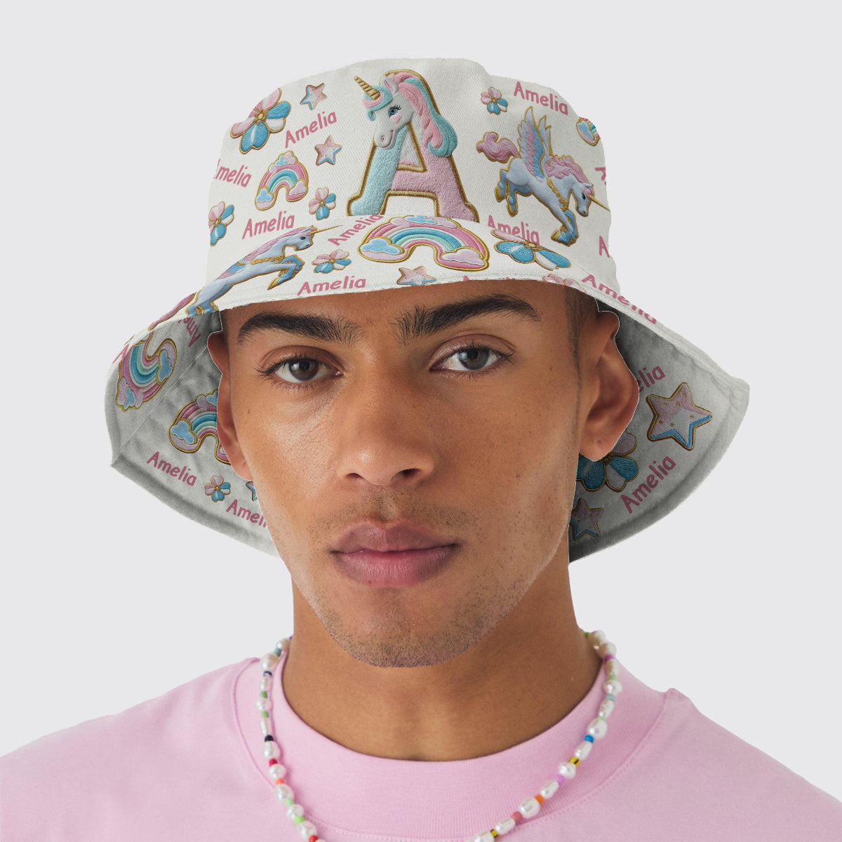 Beautiful Unicorn Alphabet - Personalized Kid Bucket Hat