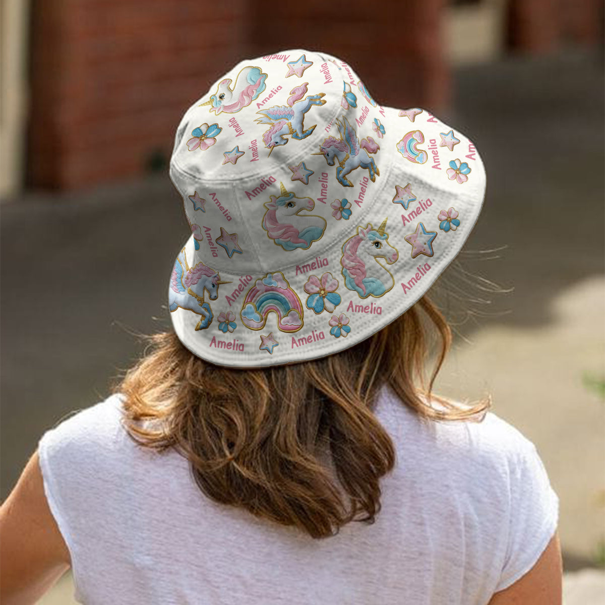Beautiful Unicorn Alphabet - Personalized Kid Bucket Hat