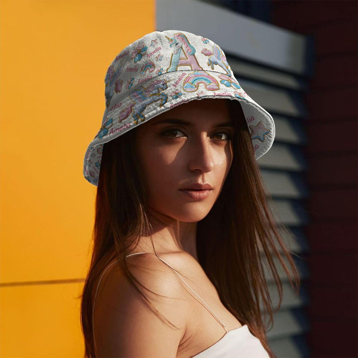 Beautiful Unicorn Alphabet - Personalized Kid Bucket Hat