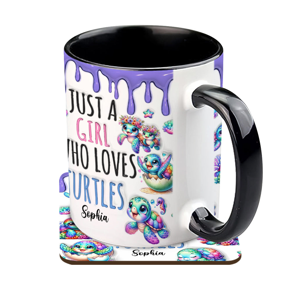 Just A Girl Who Loves Turtles - Personalized Turtle Accent Mug