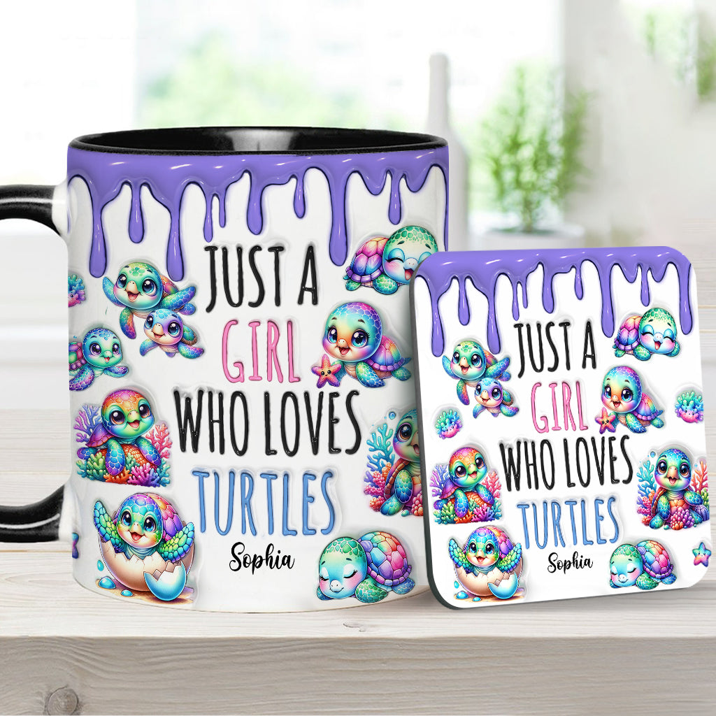 Just A Girl Who Loves Turtles - Personalized Turtle Accent Mug