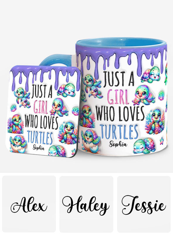 Just A Girl Who Loves Turtles - Personalized Turtle Accent Mug