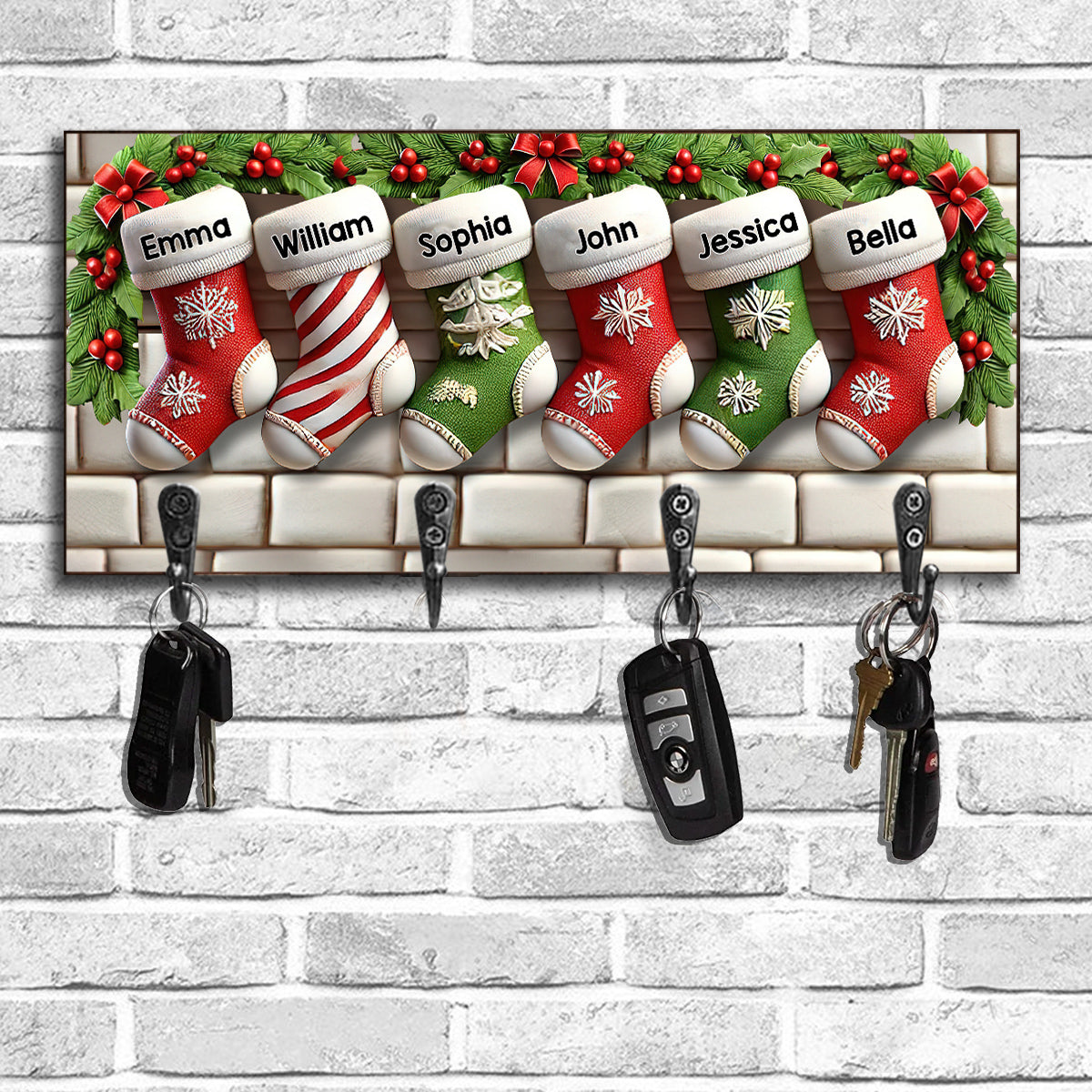 Family Stockings - Personalized Family Key Rack