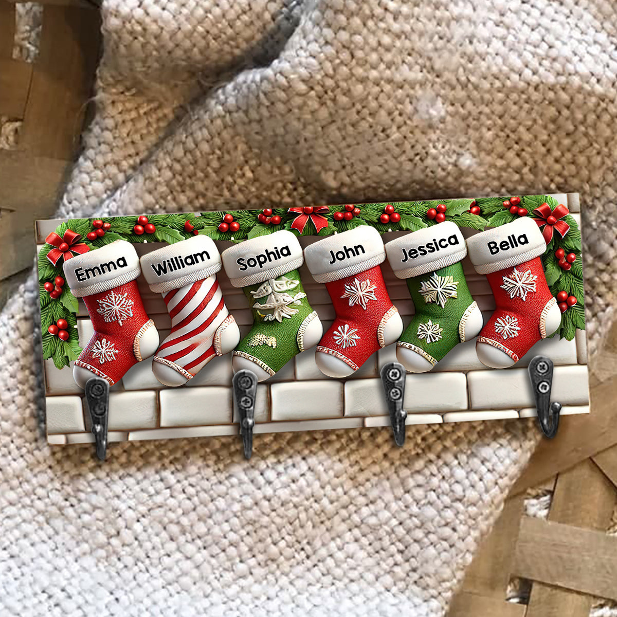 Family Stockings - Personalized Family Key Rack