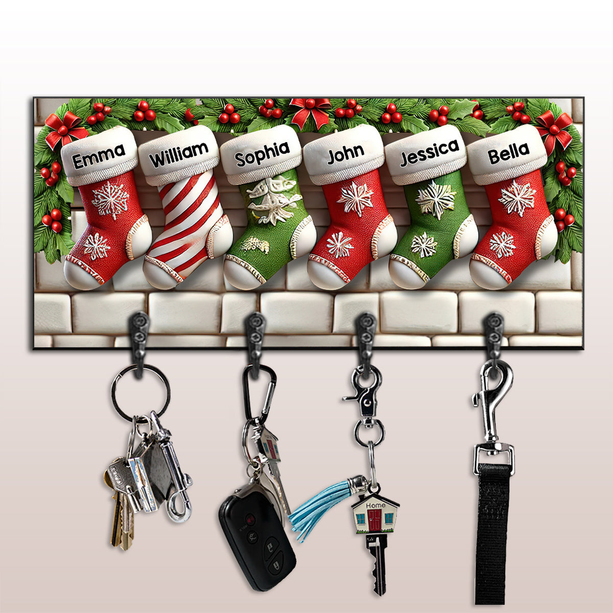Family Stockings - Personalized Family Key Rack