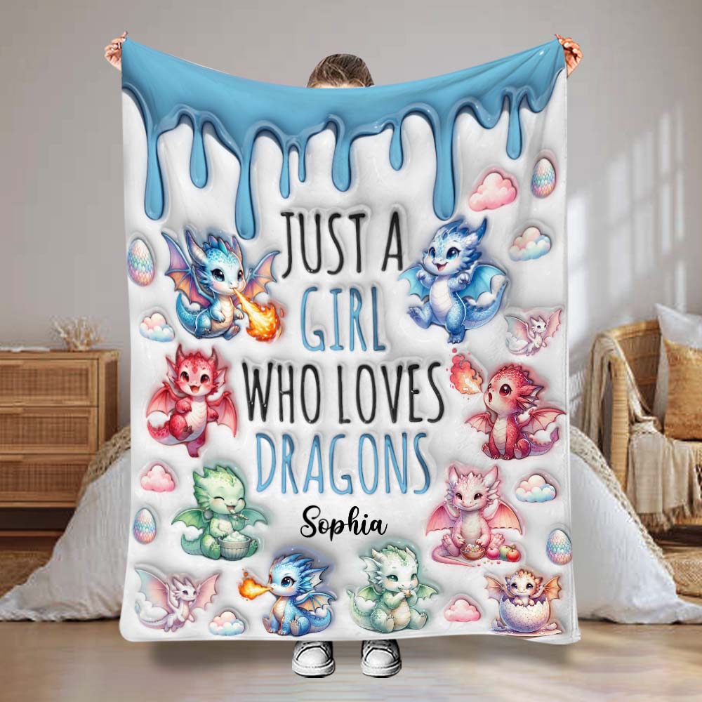 Juste une fille qui aime les dragons - Couverture personnalisée avec des dragons