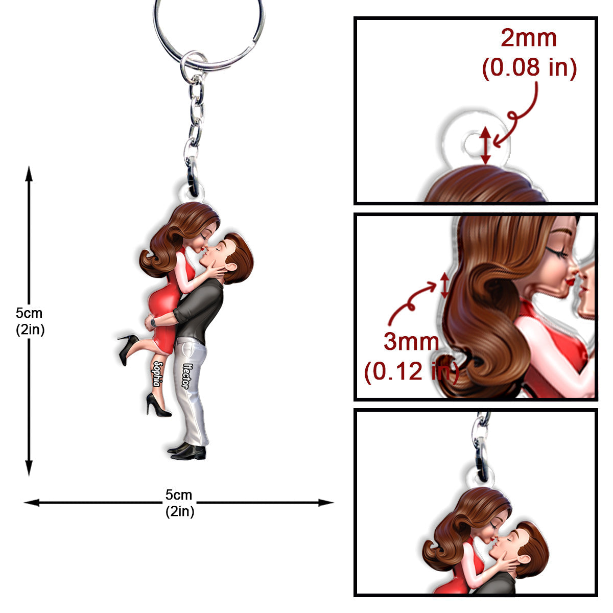 I Love You - Personalized Couple Keychain