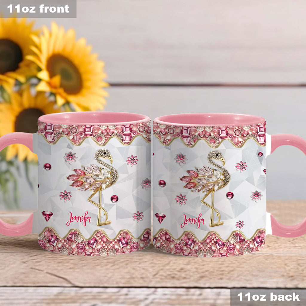 Just A Girl Who Loves Flamingos - Personalized Flamingo Accent Mug