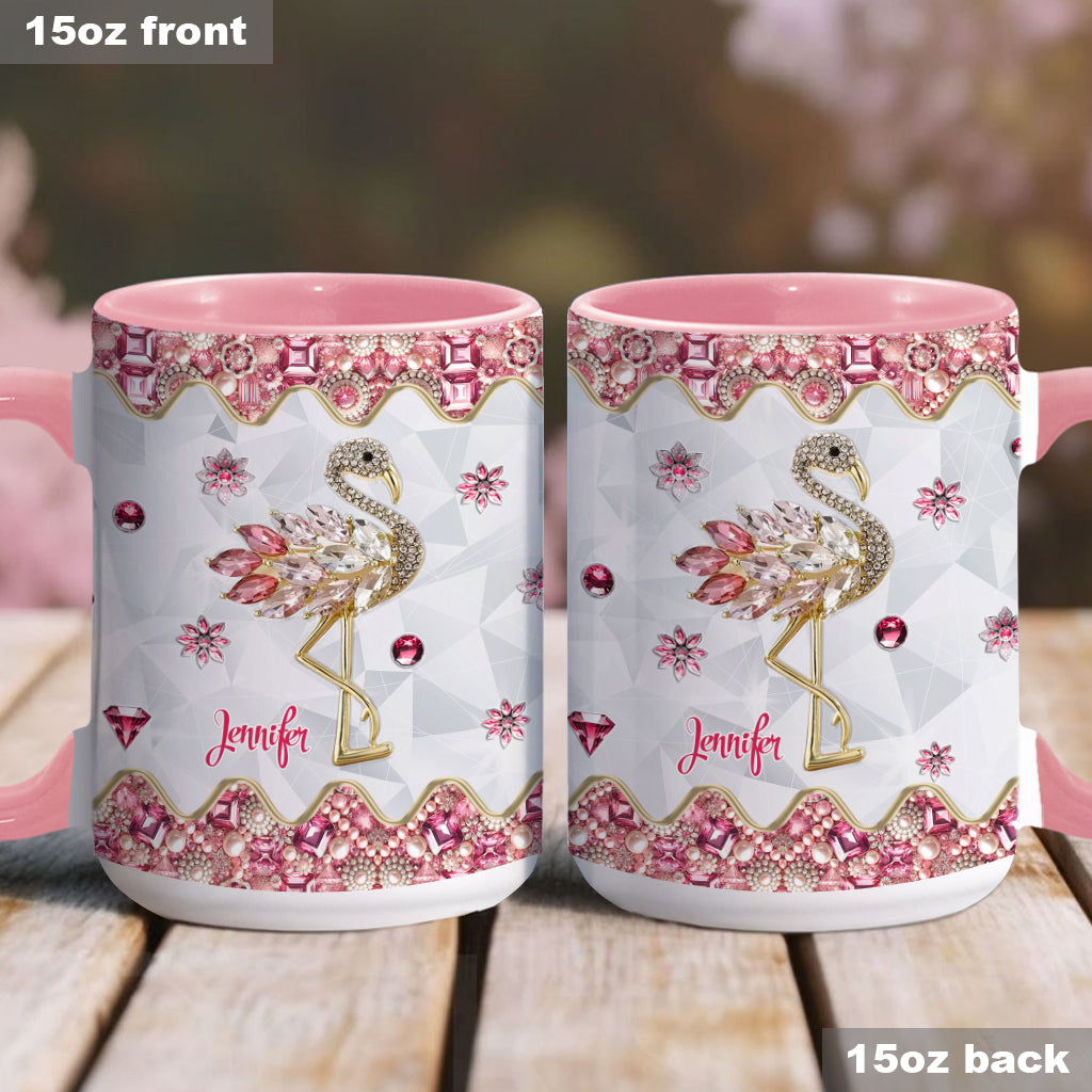 Just A Girl Who Loves Flamingos - Personalized Flamingo Accent Mug