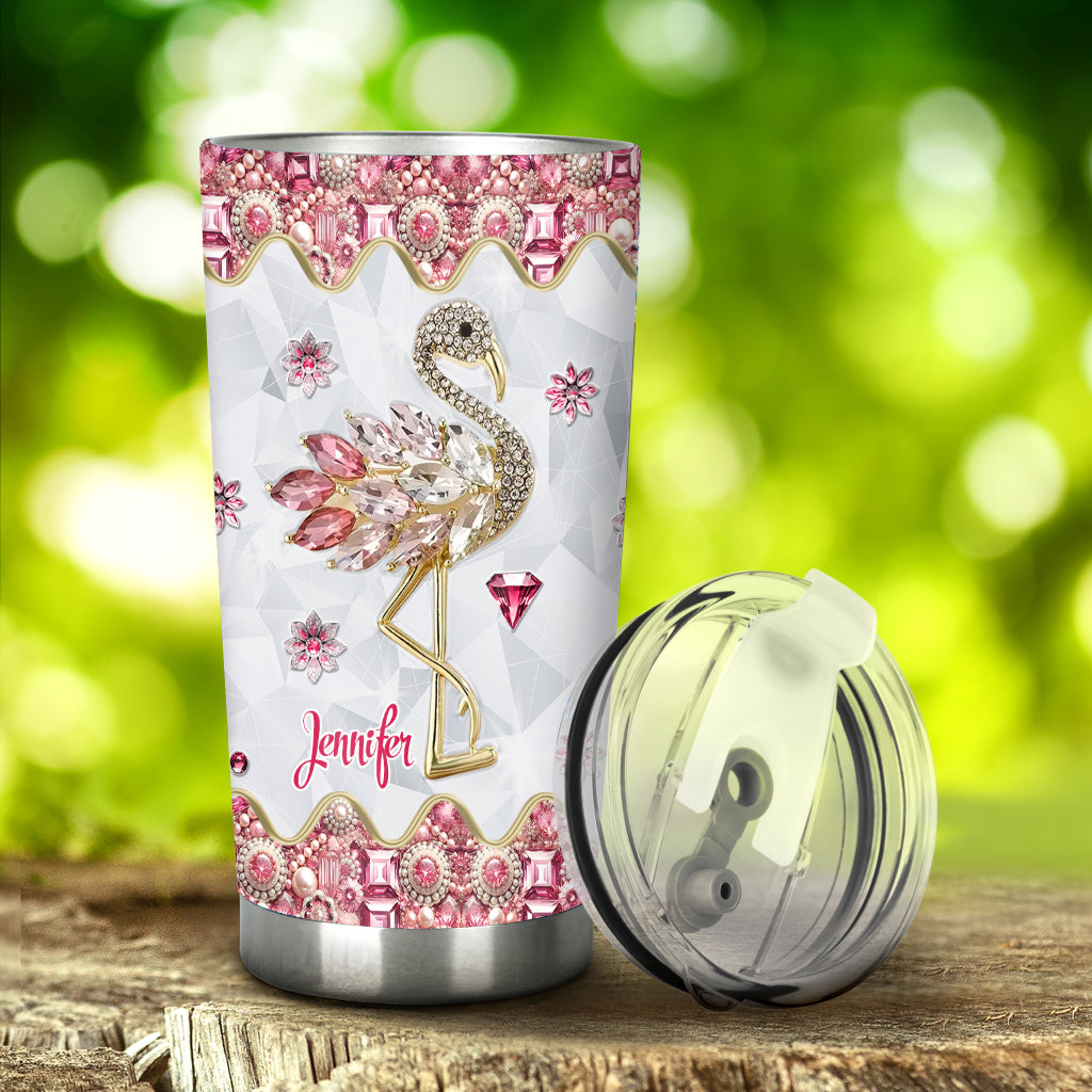 Just A Girl Who Loves Flamingos - Personalized Flamingo Tumbler