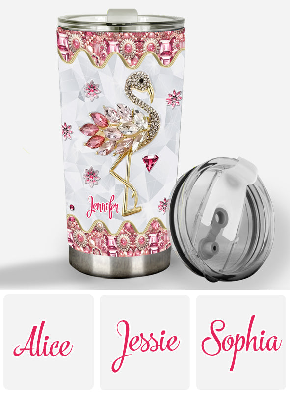Just A Girl Who Loves Flamingos - Personalized Flamingo Tumbler