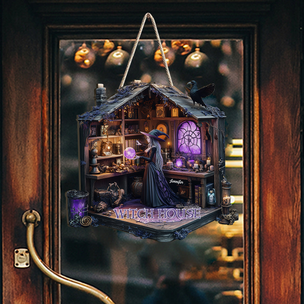 Mysterious Witch Room - Personalized Witch Custom Shaped Wood Sign