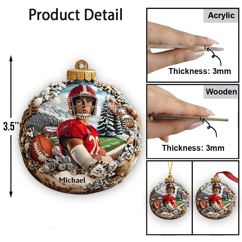 Photo au choix - Ornement de football personnalisé