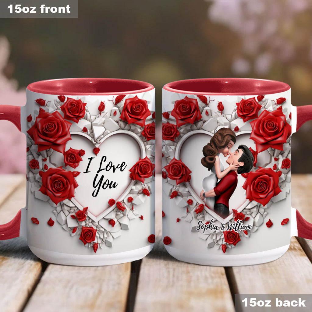 Be My Valentine - Personalized Couple Accent Mug