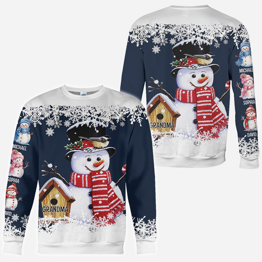 T-shirt personnalisé « Grand-mère Bonhomme de Neige »