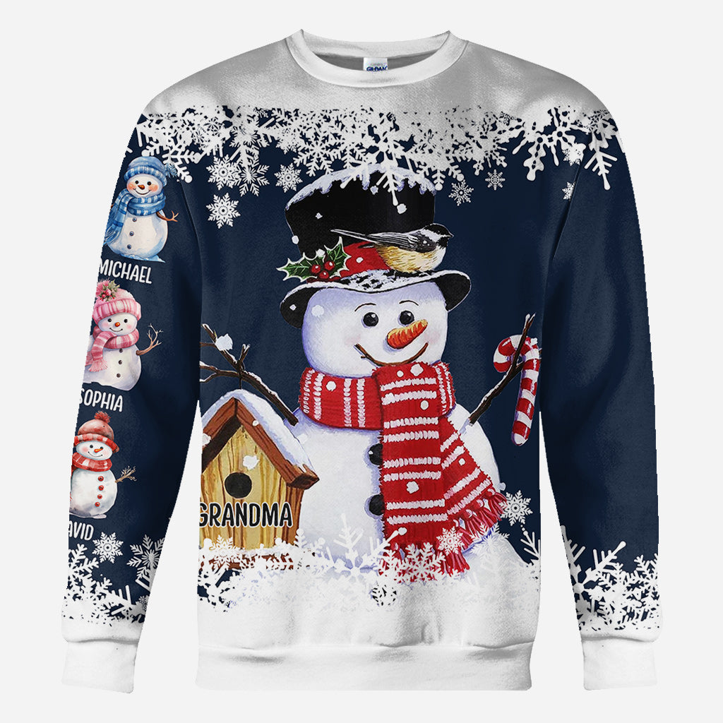 T-shirt personnalisé « Grand-mère Bonhomme de Neige »