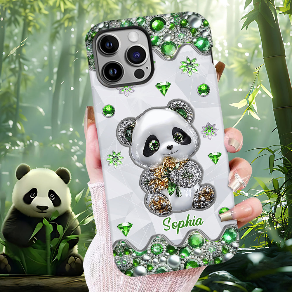 Einfach ein Mädchen, das Pandas liebt – Personalisierte Handyhülle mit Panda-Motiv