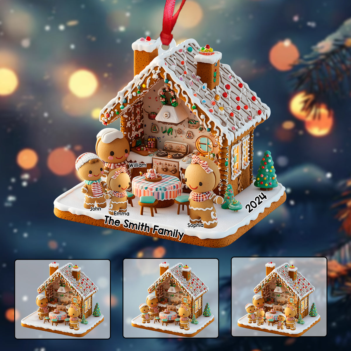 Lebkuchenfamilie – Personalisierter Familienschmuck