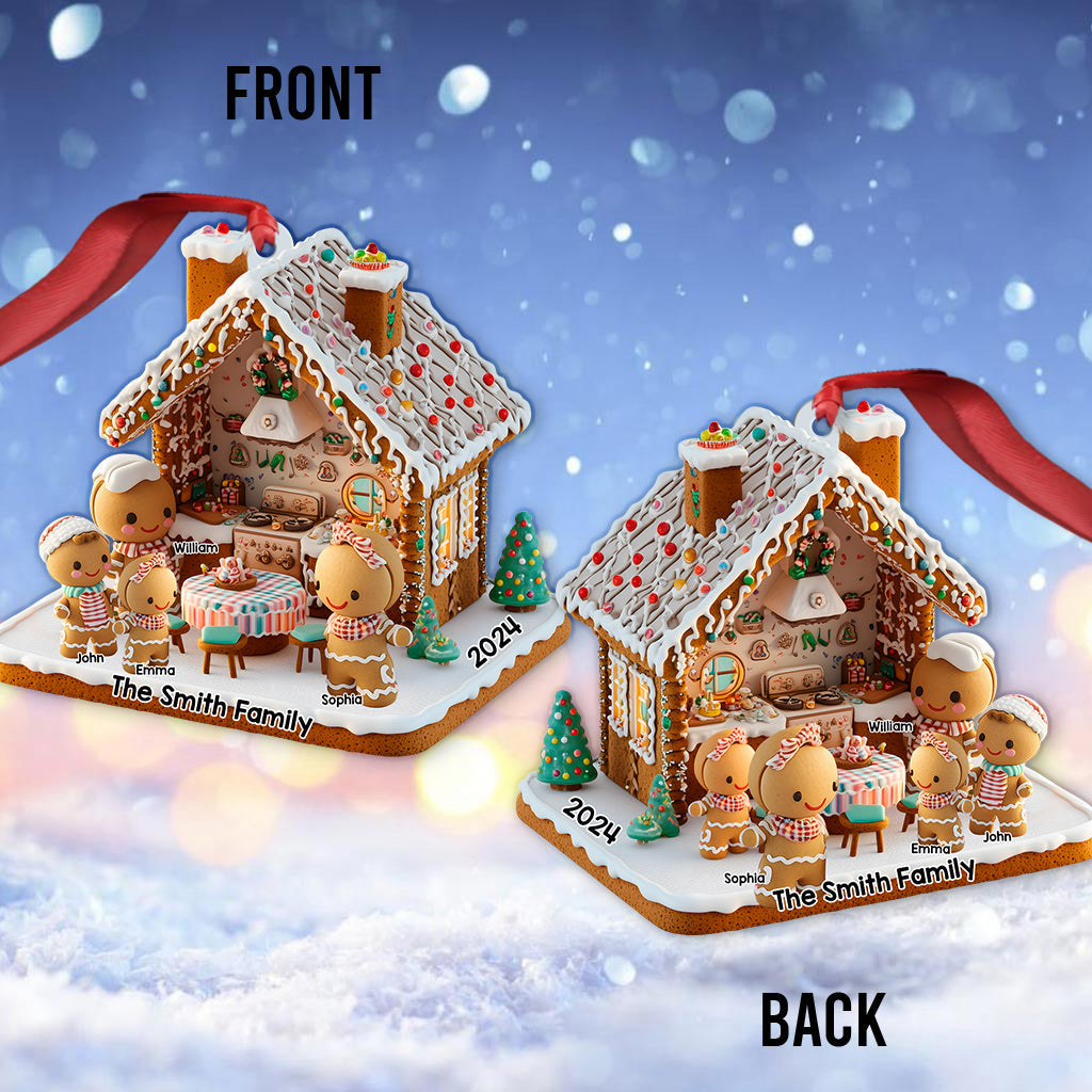 Famille en pain d'épice - Ornement familial personnalisé