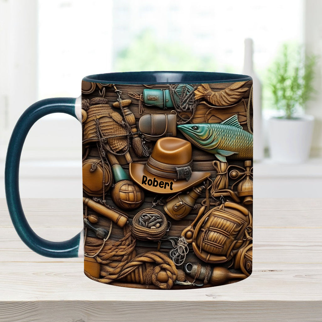 Fishing Life - Personalized Fishing Accent Mug