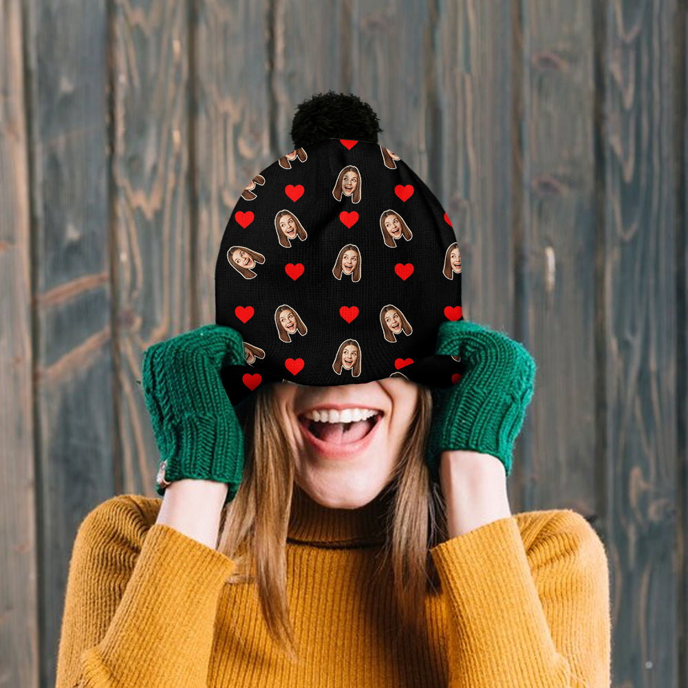 I Love My Girlfriend Boyfriend - Personalized Couple Beanie Hat