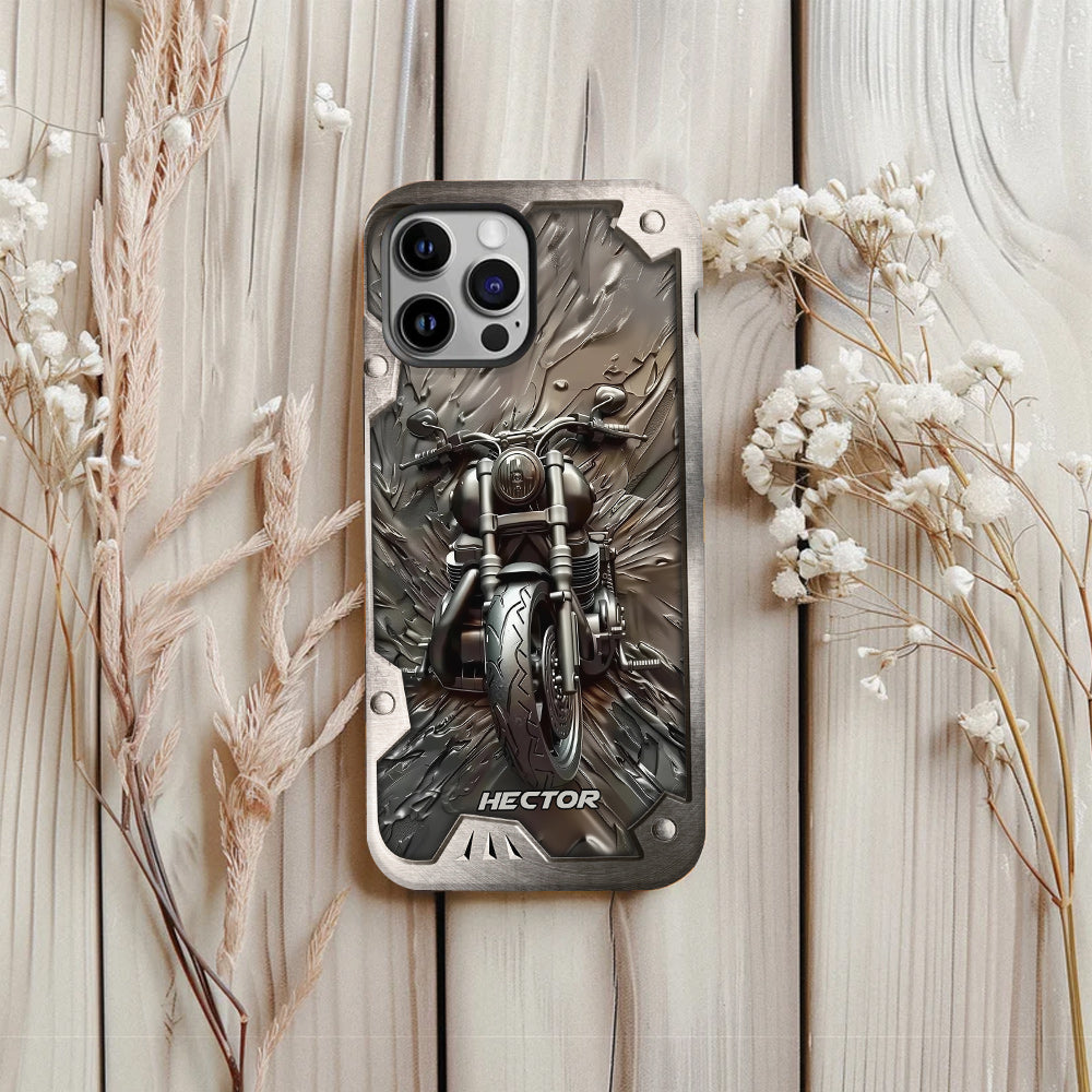 Coque de téléphone personnalisée avec motif motard vintage - Moto vintage