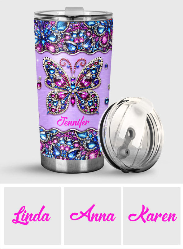 Sparkle Butterfly - Personalized Butterfly Tumbler