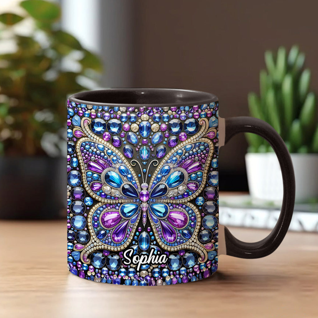 Beautiful Butterfly - Personalized Butterfly Accent Mug