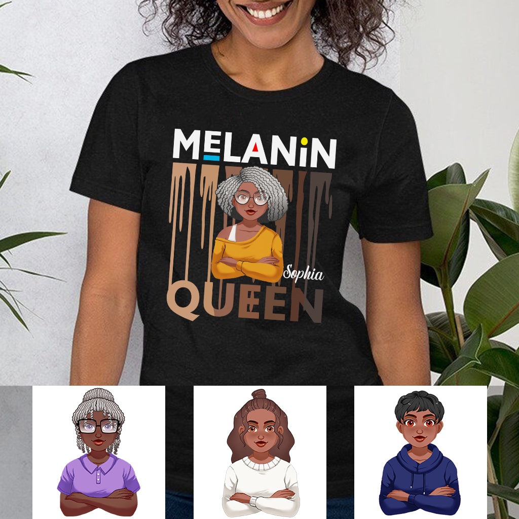 Melanin Queen – Personalisiertes T-Shirt und Hoodie für Afroamerikanerinnen