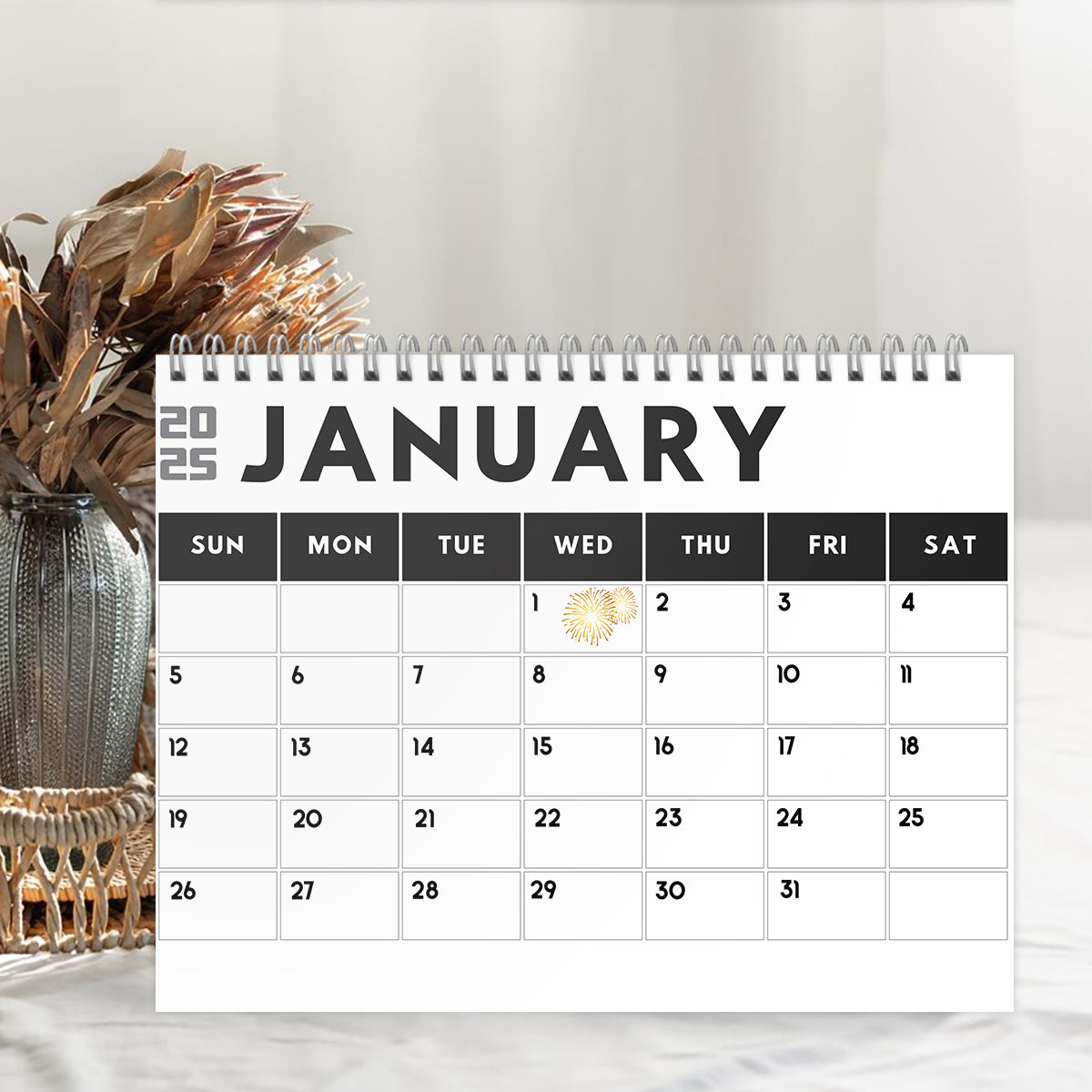 Moody Highland Cow 2025 - Personalisierter Wand- und Tischkalender mit Hochlandkuh