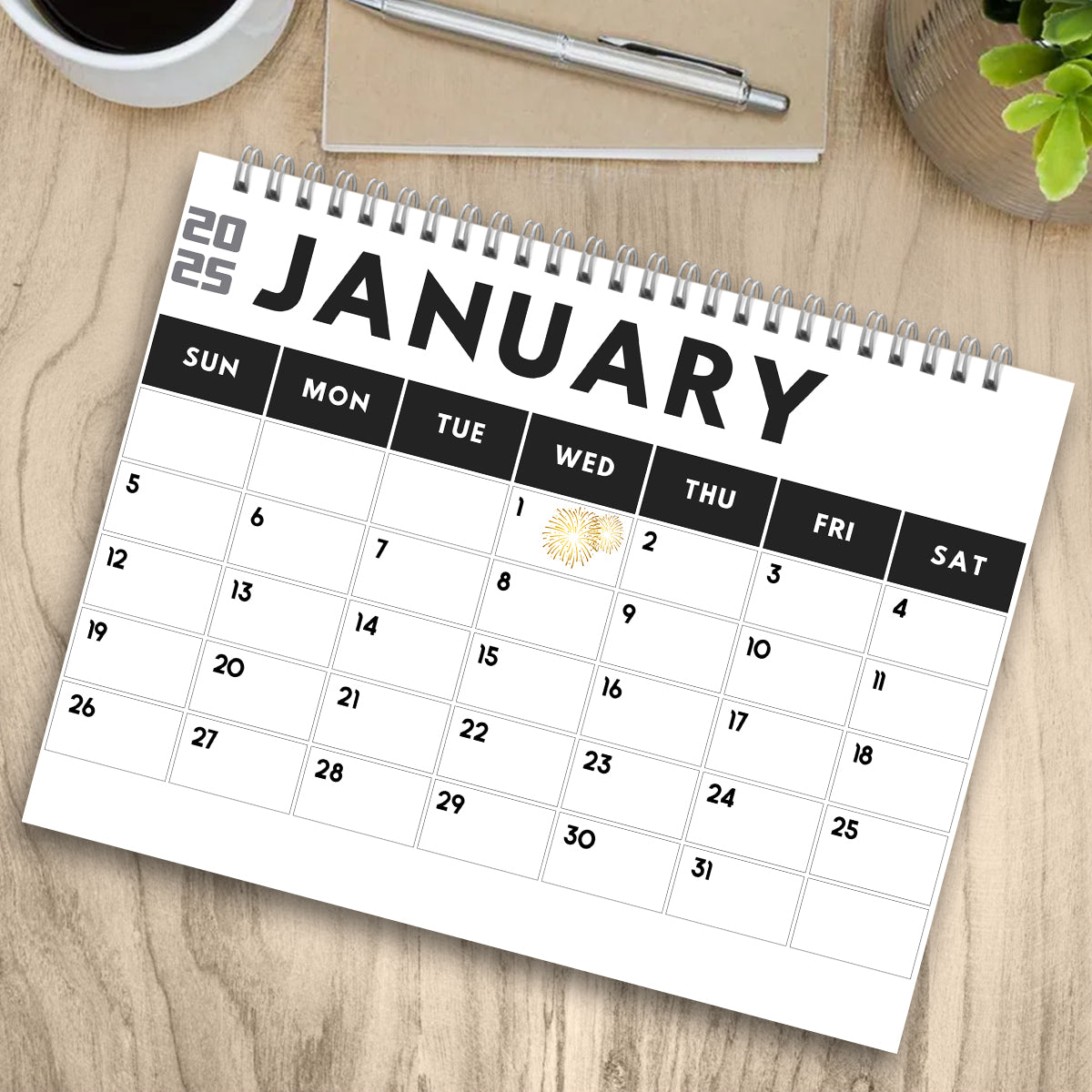 Moody Highland Cow 2025 - Personalisierter Wand- und Tischkalender mit Hochlandkuh