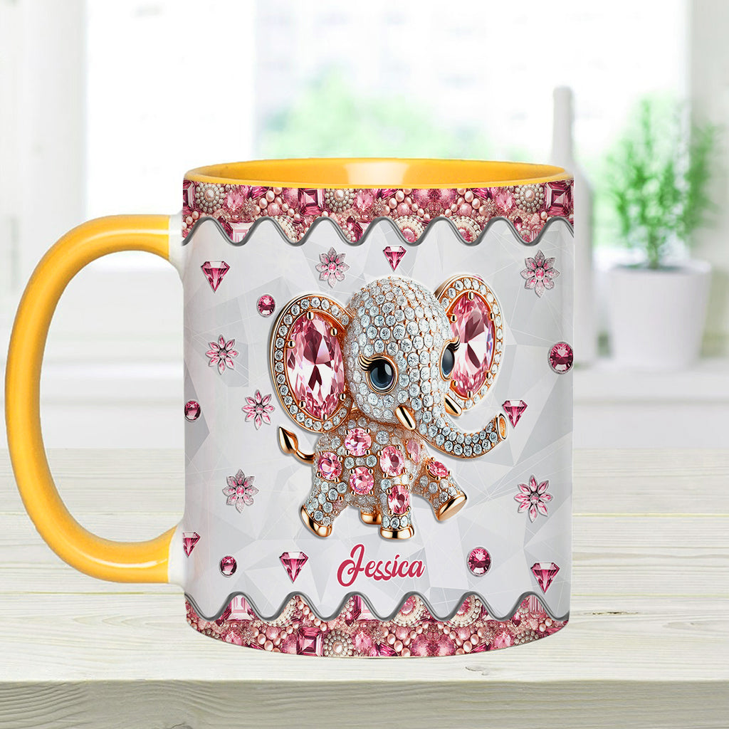Einfach ein Mädchen, das Elefanten liebt – personalisierte Tasse mit Elefantenmotiv