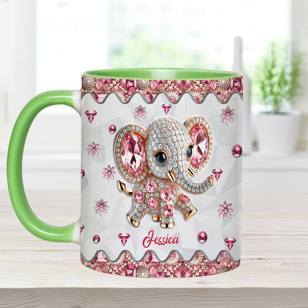 Einfach ein Mädchen, das Elefanten liebt – personalisierte Tasse mit Elefantenmotiv