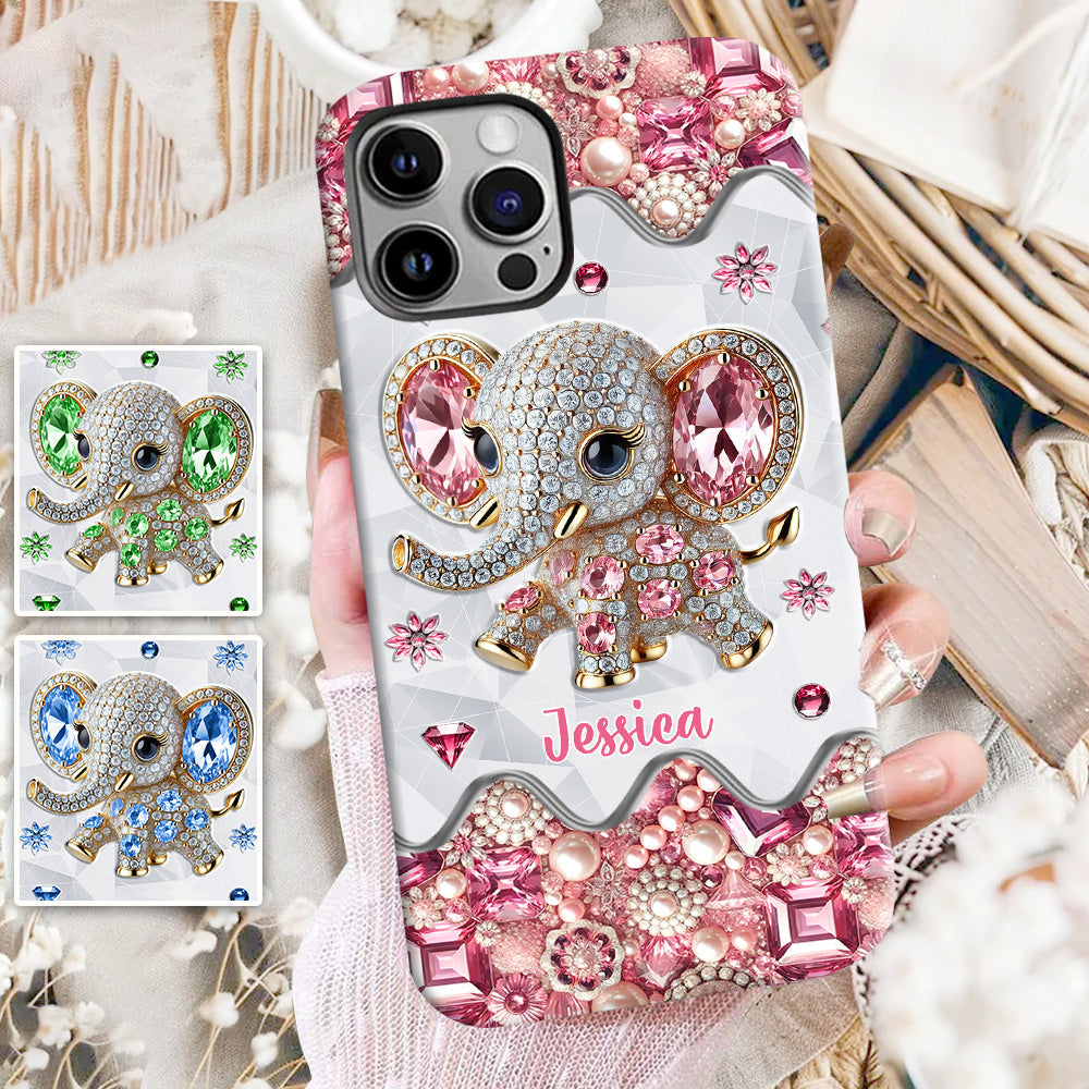 Une fille qui aime les éléphants - Coque de téléphone personnalisée avec imprimé éléphant