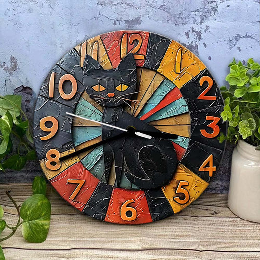 Love Black Cats - Black Cat Wall Clock