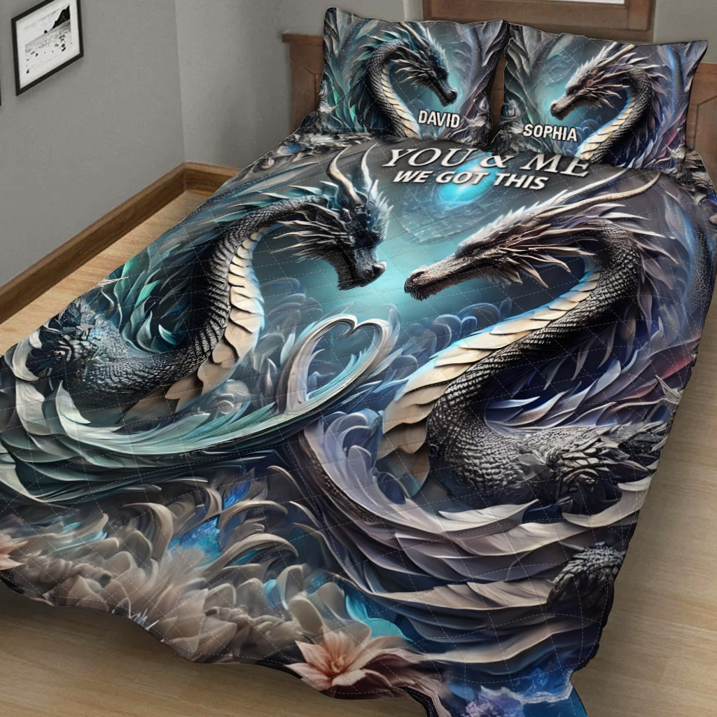You & Me We Got This - Personalized Dragon Quilt Set