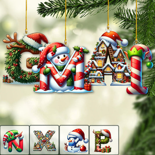 Family's Names Christmas Alphabet Letter - Personalized Family Ornament