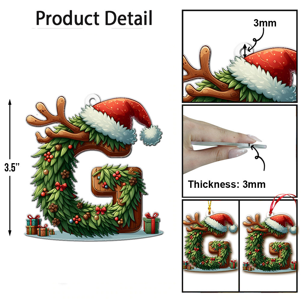 Family's Names Christmas Alphabet Letter - Personalized Family Ornament